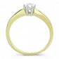 MATK3440 - Two-Tone IP Gold (Ion Plating) Stainless Steel Ring with AAA Grade CZ  in Clear