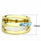 MATK3441 - IP Gold(Ion Plating) Stainless Steel Ring with Top Grade Crystal  in Sea Blue