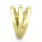 MATK3441 - IP Gold(Ion Plating) Stainless Steel Ring with Top Grade Crystal  in Sea Blue