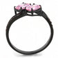 MATK3444 - IP Black(Ion Plating) Stainless Steel Ring with AAA Grade CZ  in Rose