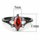MATK3445 - IP Black(Ion Plating) Stainless Steel Ring with AAA Grade CZ  in Garnet