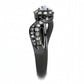 MATK3448 - IP Light Black  (IP Gun) Stainless Steel Ring with AAA Grade CZ  in Clear