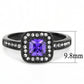MATK3450 - IP Black(Ion Plating) Stainless Steel Ring with AAA Grade CZ  in Tanzanite