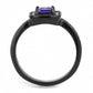 MATK3450 - IP Black(Ion Plating) Stainless Steel Ring with AAA Grade CZ  in Tanzanite