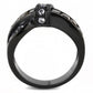 MATK3452 - IP Black(Ion Plating) Stainless Steel Ring with Synthetic Synthetic Glass in Brown