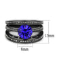 MATK3453 - IP Light Black  (IP Gun) Stainless Steel Ring with Top Grade Crystal  in Sapphire
