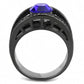 MATK3453 - IP Light Black  (IP Gun) Stainless Steel Ring with Top Grade Crystal  in Sapphire