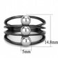 MATK3454 - IP Black(Ion Plating) Stainless Steel Ring with Synthetic Pearl in Gray