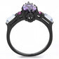 MATK3456 - IP Black(Ion Plating) Stainless Steel Ring with AAA Grade CZ  in Amethyst
