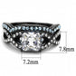 MATK3457 - IP Black(Ion Plating) Stainless Steel Ring with AAA Grade CZ  in Clear
