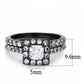 MATK3458 - IP Black(Ion Plating) Stainless Steel Ring with AAA Grade CZ  in Clear