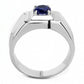 MATK3459 - High polished (no plating) Stainless Steel Ring with Synthetic Synthetic Glass in Montana
