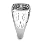 MATK3460 - High polished (no plating) Stainless Steel Ring with Epoxy  in Jet