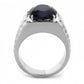 MATK3461 - High polished (no plating) Stainless Steel Ring with Synthetic Synthetic Glass in Montana