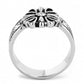 MATK3462 - High polished (no plating) Stainless Steel Ring with Top Grade Crystal  in Clear