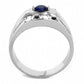 MATK3463 - High polished (no plating) Stainless Steel Ring with Synthetic Synthetic Glass in Montana