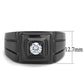 MATK3466 - IP Black(Ion Plating) Stainless Steel Ring with AAA Grade CZ  in Clear