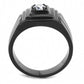 MATK3466 - IP Black(Ion Plating) Stainless Steel Ring with AAA Grade CZ  in Clear