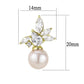 MATK3479 - IP Gold(Ion Plating) Stainless Steel Earrings with Synthetic Pearl in Light Rose