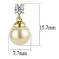 MATK3480 - IP Gold(Ion Plating) Stainless Steel Earrings with Synthetic Pearl in Champagne