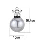 MATK3482 - IP Black(Ion Plating) Stainless Steel Earrings with Synthetic Pearl in Light Gray