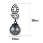 MATK3483 - IP Black(Ion Plating) Stainless Steel Earrings with Synthetic Pearl in Gray