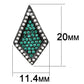 MATK3486 - IP Black(Ion Plating) Stainless Steel Earrings with Top Grade Crystal  in Emerald