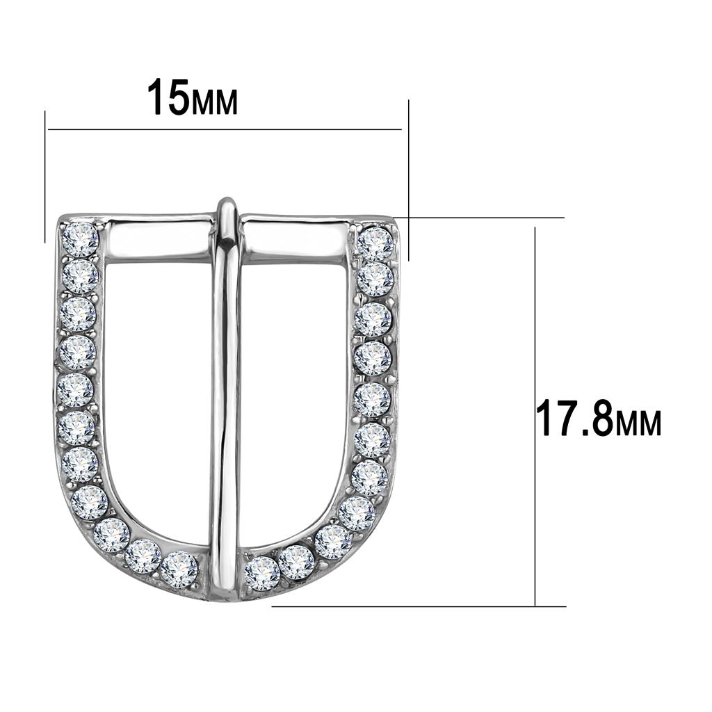 MATK3489 - High polished (no plating) Stainless Steel Earrings with Top Grade Crystal  in Clear