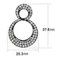 MATK3493 - IP Black(Ion Plating) Stainless Steel Earrings with Top Grade Crystal  in Clear
