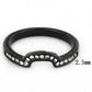 MATK3498 - IP Black(Ion Plating) Stainless Steel Ring with Top Grade Crystal  in Clear