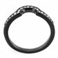 MATK3498 - IP Black(Ion Plating) Stainless Steel Ring with Top Grade Crystal  in Clear