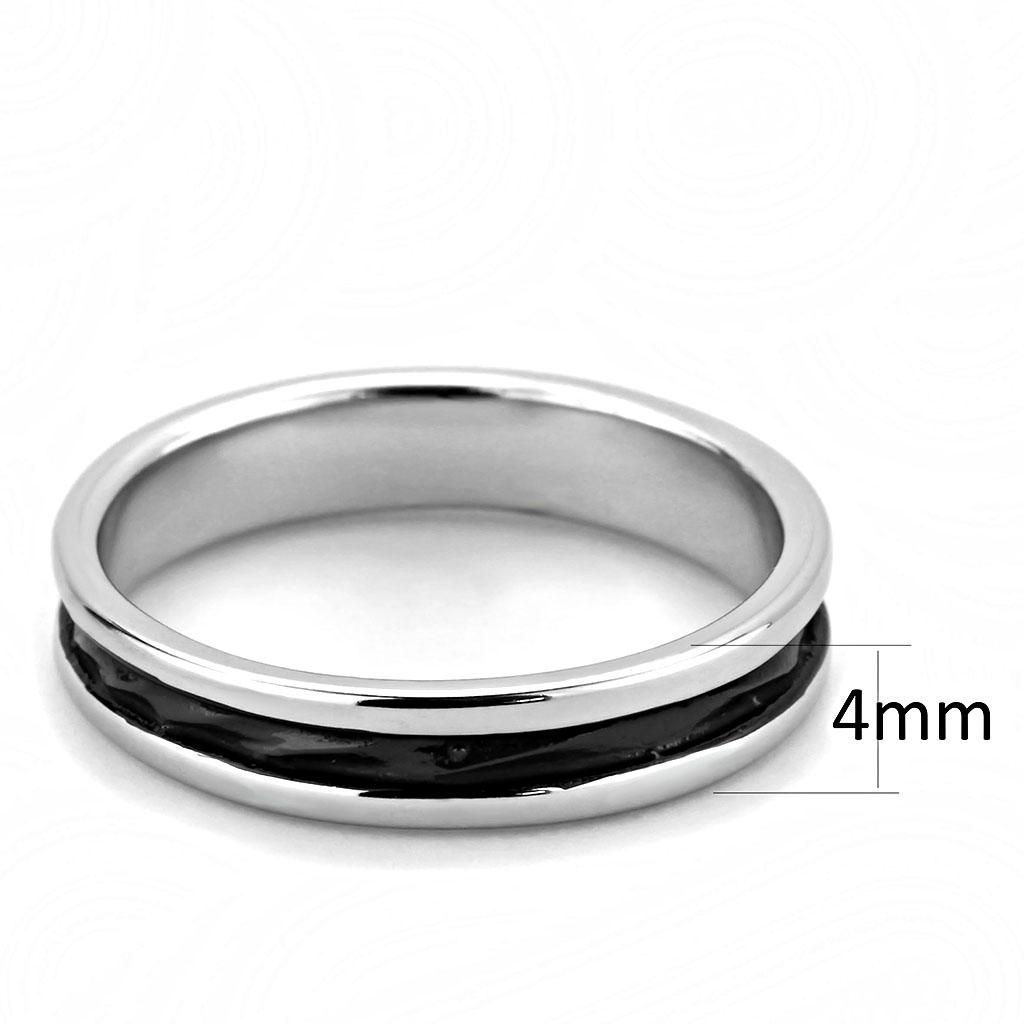 MATK3502 - Two-Tone IP Black (Ion Plating) Stainless Steel Ring with No Stone