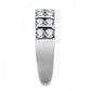 MATK3504 - High polished (no plating) Stainless Steel Ring with AAA Grade CZ  in Clear