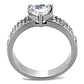 MATK3505 - High polished (no plating) Stainless Steel Ring with AAA Grade CZ  in Clear