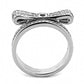 MATK3506 - High polished (no plating) Stainless Steel Ring with Top Grade Crystal  in Clear