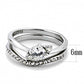 MATK3507 - High polished (no plating) Stainless Steel Ring with AAA Grade CZ  in Clear