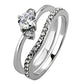 MATK3507 - High polished (no plating) Stainless Steel Ring with AAA Grade CZ  in Clear