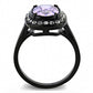 MATK3512 - IP Black(Ion Plating) Stainless Steel Ring with AAA Grade CZ  in Amethyst