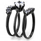 MATK3514 - IP Black(Ion Plating) Stainless Steel Ring with AAA Grade CZ  in Clear