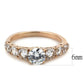 MATK3516 - IP Rose Gold(Ion Plating) Stainless Steel Ring with AAA Grade CZ  in Clear