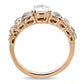 MATK3516 - IP Rose Gold(Ion Plating) Stainless Steel Ring with AAA Grade CZ  in Clear