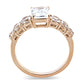 MATK3517 - IP Rose Gold(Ion Plating) Stainless Steel Ring with AAA Grade CZ  in Clear