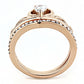 MATK3518 - IP Rose Gold(Ion Plating) Stainless Steel Ring with AAA Grade CZ  in Clear