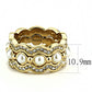 MATK3520 - IP Gold(Ion Plating) Stainless Steel Ring with Synthetic Pearl in White