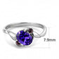 MATK3525 - High polished (no plating) Stainless Steel Ring with AAA Grade CZ  in Tanzanite