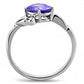 MATK3525 - High polished (no plating) Stainless Steel Ring with AAA Grade CZ  in Tanzanite