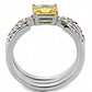 MATK3526 - High polished (no plating) Stainless Steel Ring with AAA Grade CZ  in Topaz