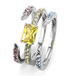 MATK3526 - High polished (no plating) Stainless Steel Ring with AAA Grade CZ  in Topaz