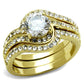 MATK3527 - IP Gold(Ion Plating) Stainless Steel Ring with Top Grade Crystal  in Clear