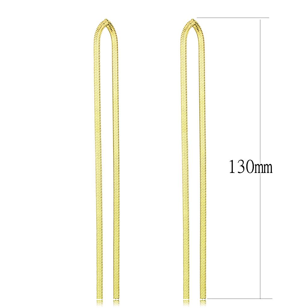 MATK3531 - IP Gold(Ion Plating) Stainless Steel Earrings with No Stone